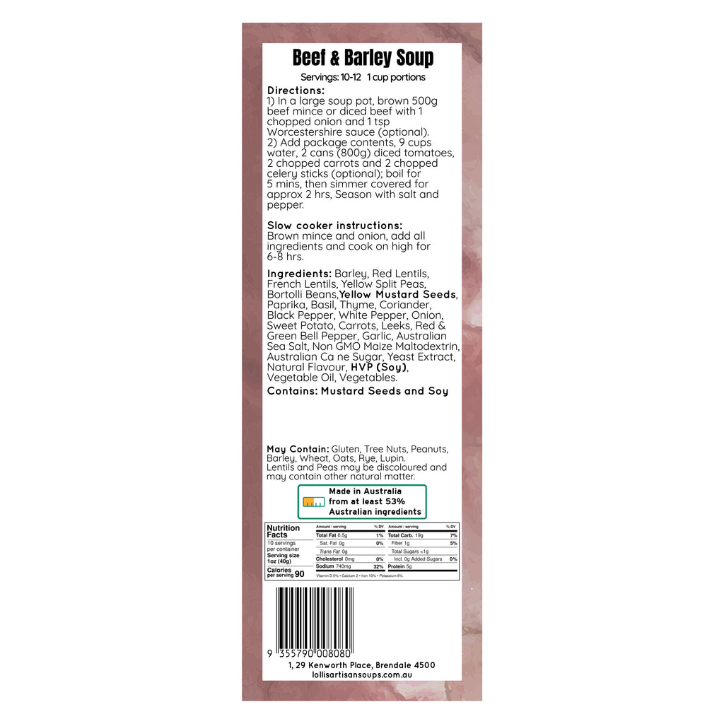 Beef & Barley Soup Mix - 400g