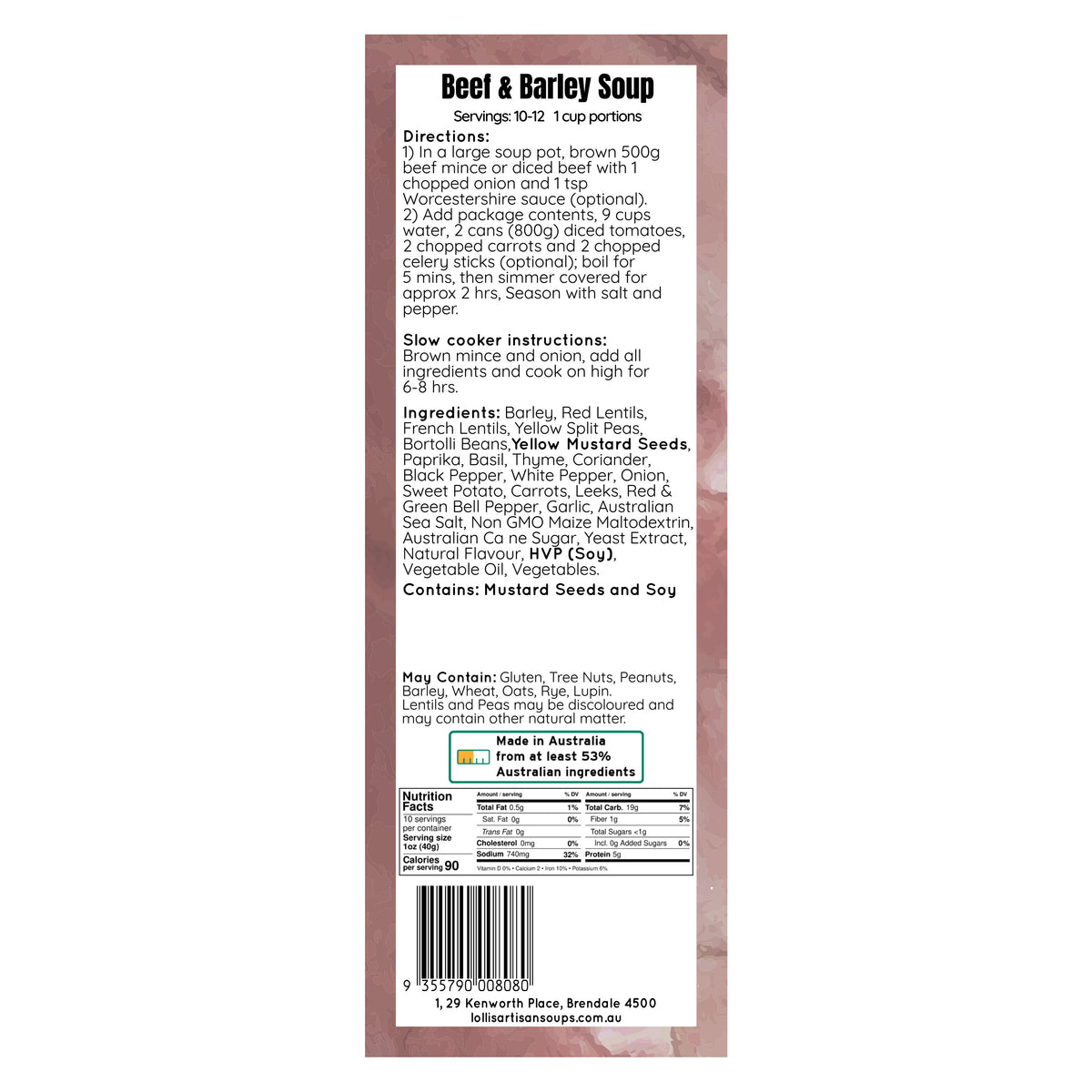 Beef & Barley Soup Mix - 400g