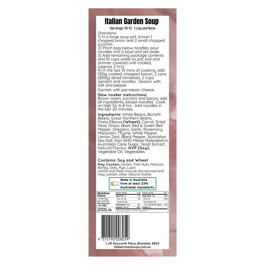 Italian Garden Soup Mix - 400g