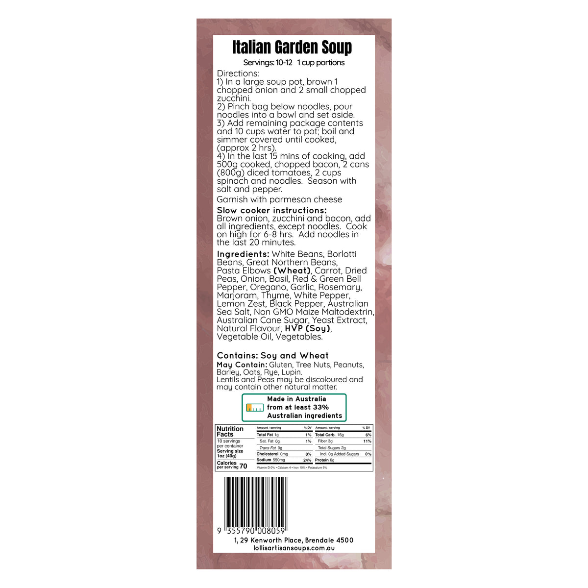 Italian Garden Soup Mix - 400g
