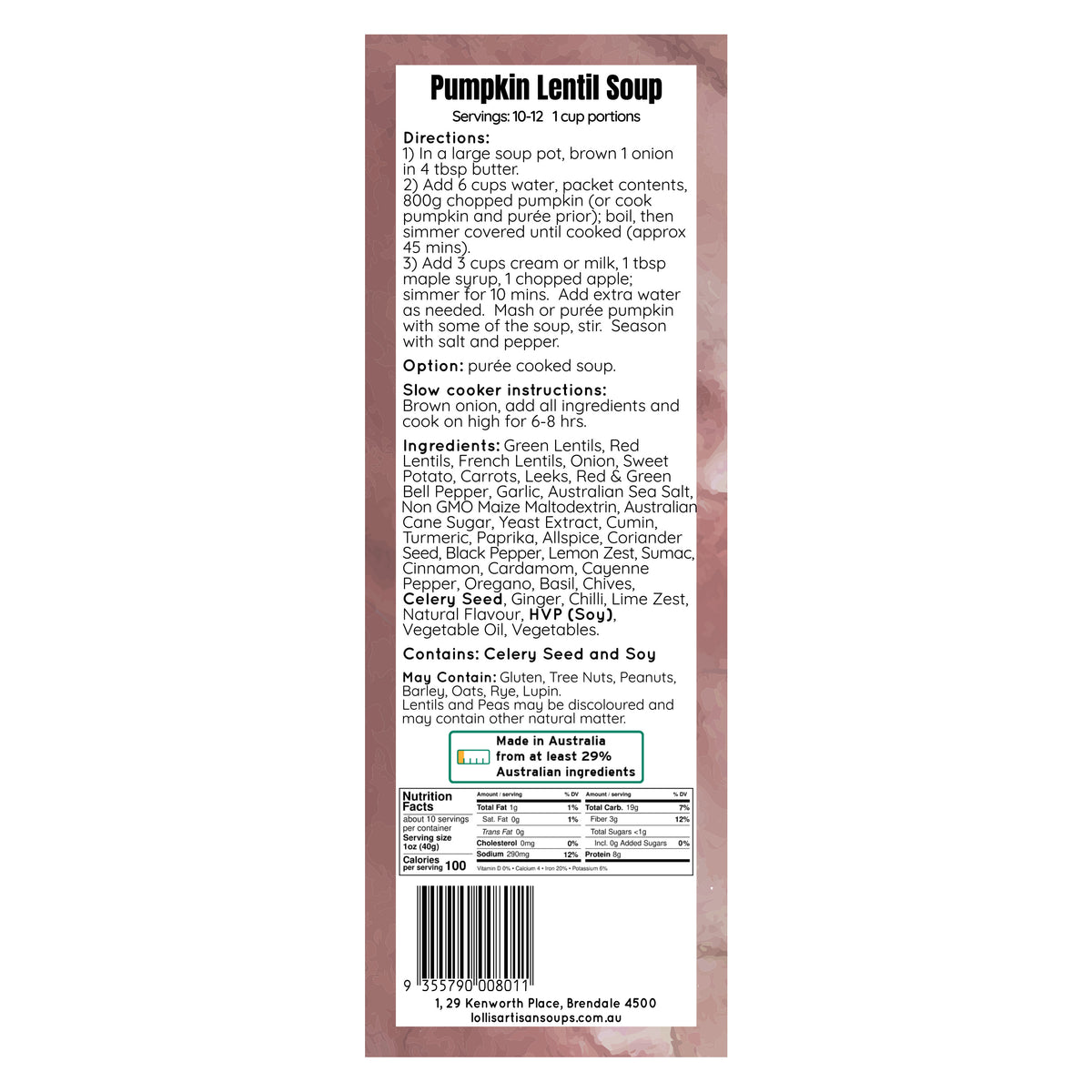 Pumpkin & Lentil Soup Mix - 400g